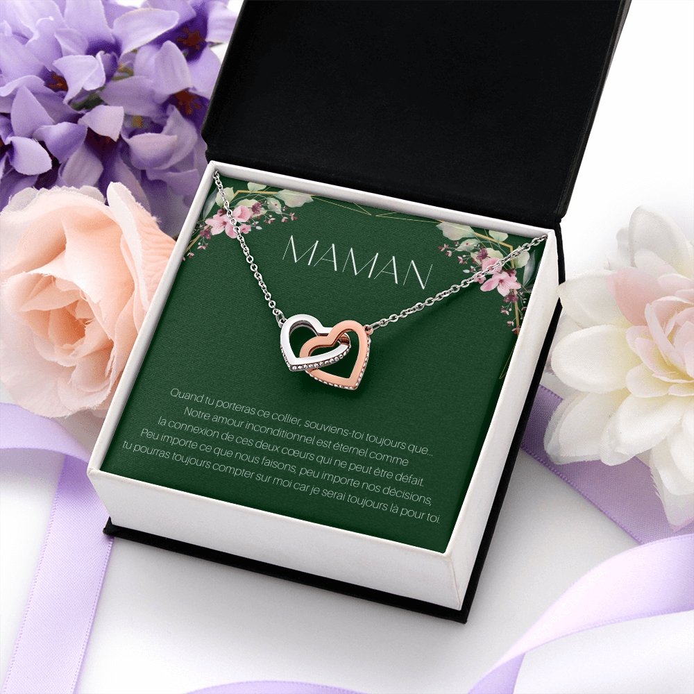 ONEMOM • Collier Déclaration Maman Double Cœur - Lehnaa
