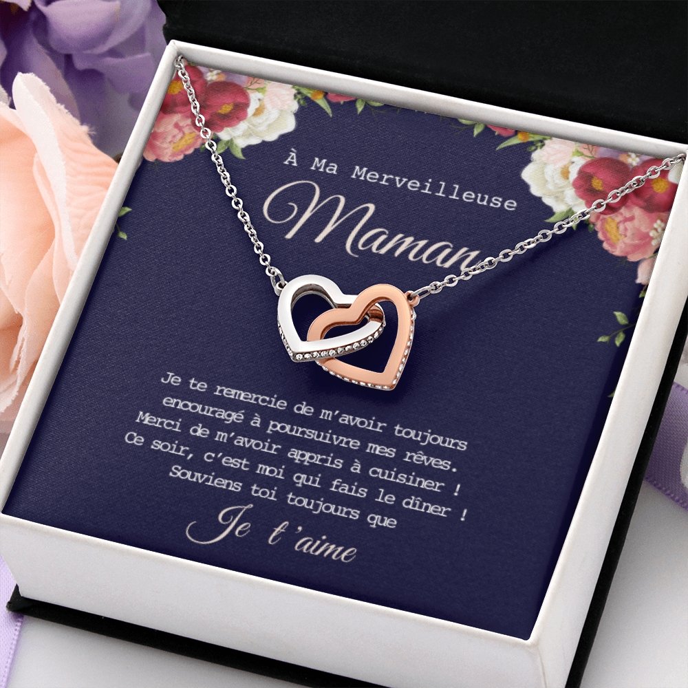 ONEMOM • Collier Déclaration Maman Double Cœur - Lehnaa