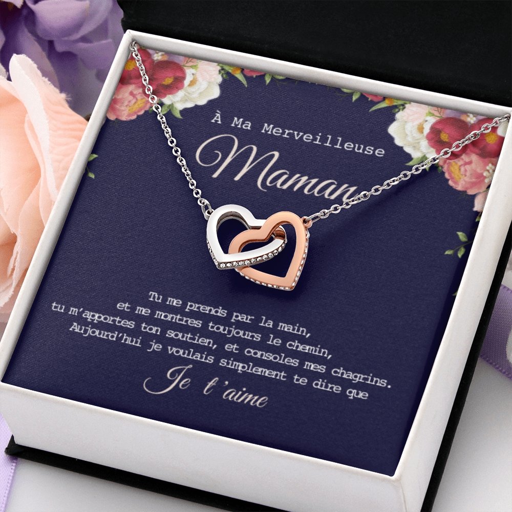 ONEMOM • Collier Déclaration Maman Double Cœur - Lehnaa