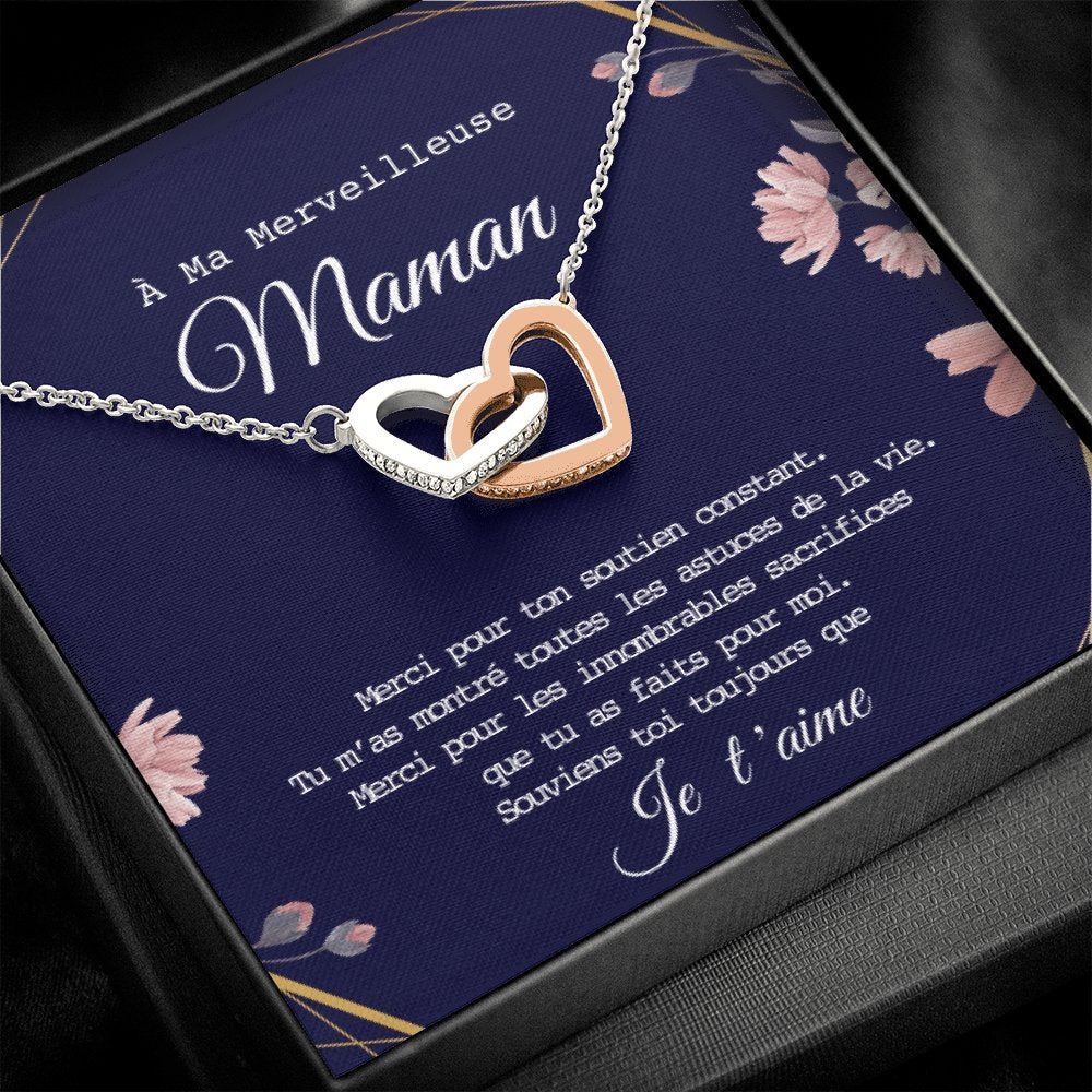 ONEMOM • Collier Déclaration Maman Double Cœur - Lehnaa