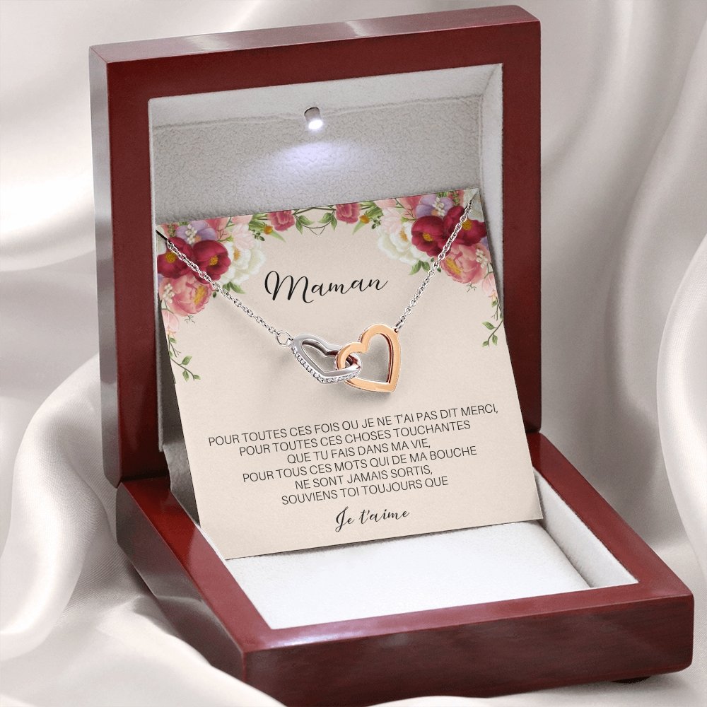 ONEMOM • Collier Déclaration Maman Double Cœur - Lehnaa