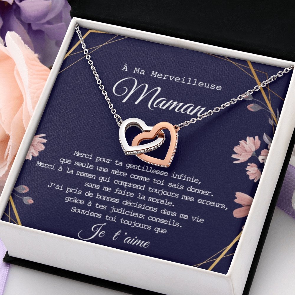 ONEMOM • Collier Déclaration Maman Double Cœur - Lehnaa