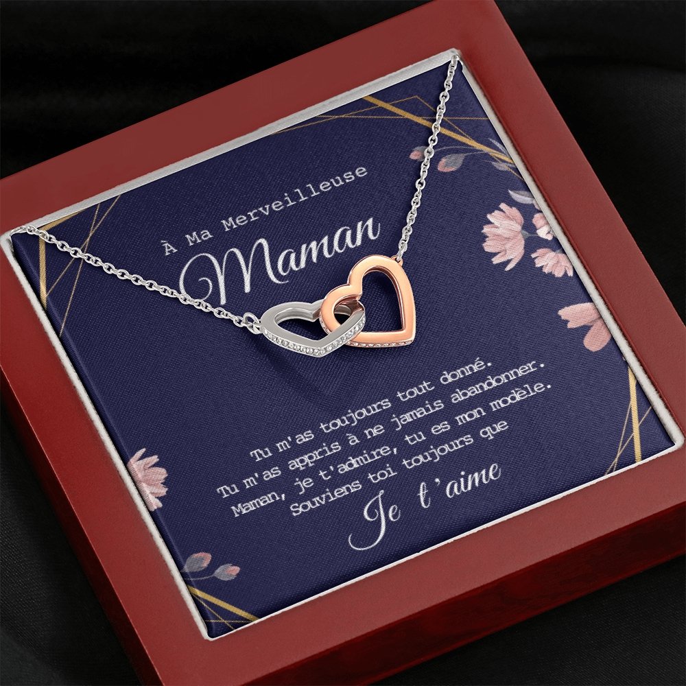 ONEMOM • Collier Déclaration Maman Double Cœur - Lehnaa