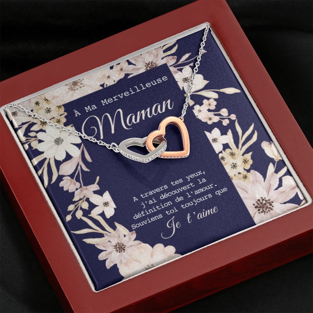 ONEMOM • Collier Déclaration Maman Double Cœur - Lehnaa