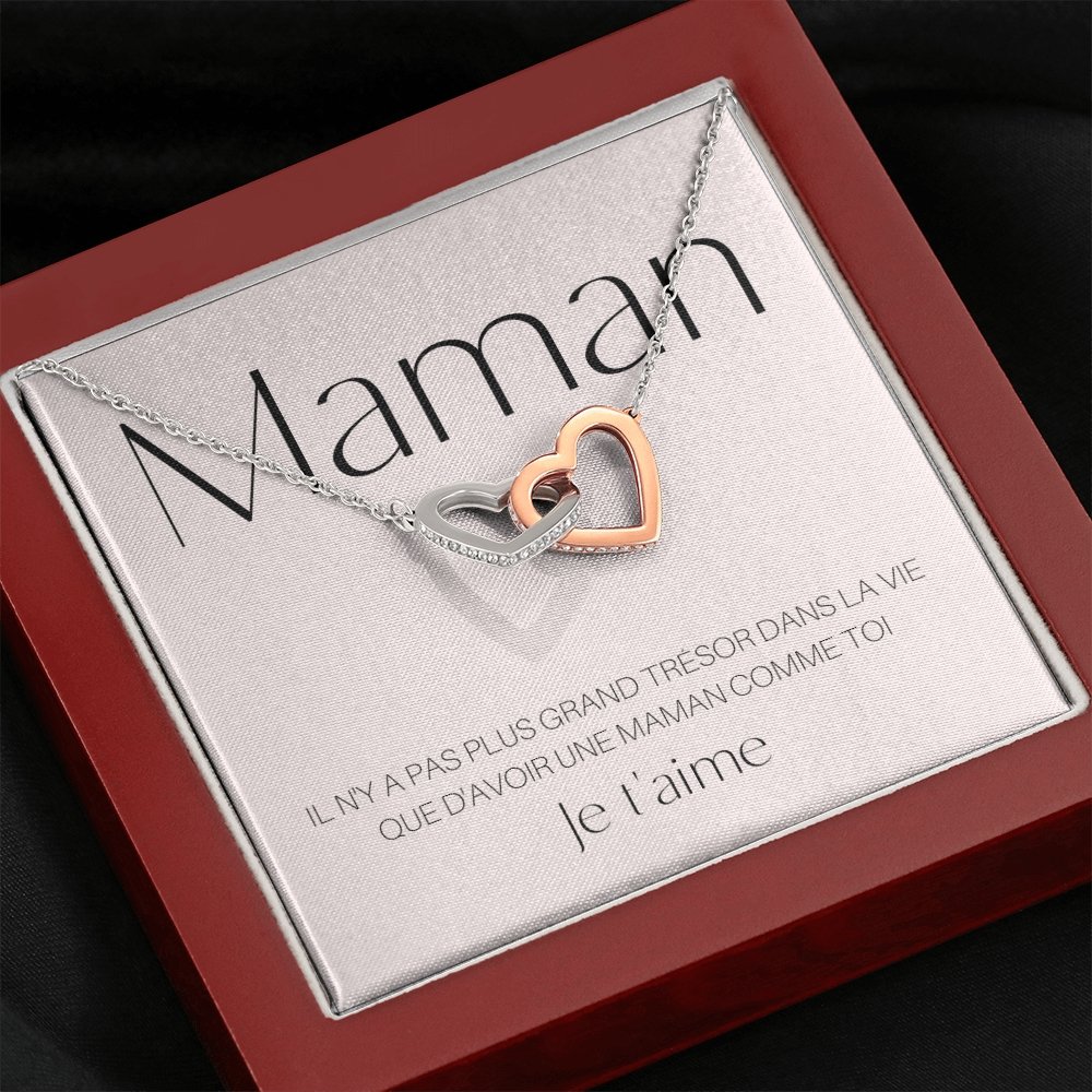 ONEMOM • Collier Déclaration Maman Double Cœur - Lehnaa
