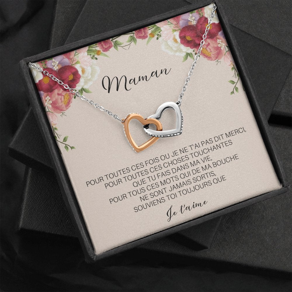 ONEMOM • Collier Déclaration Maman Double Cœur - Lehnaa