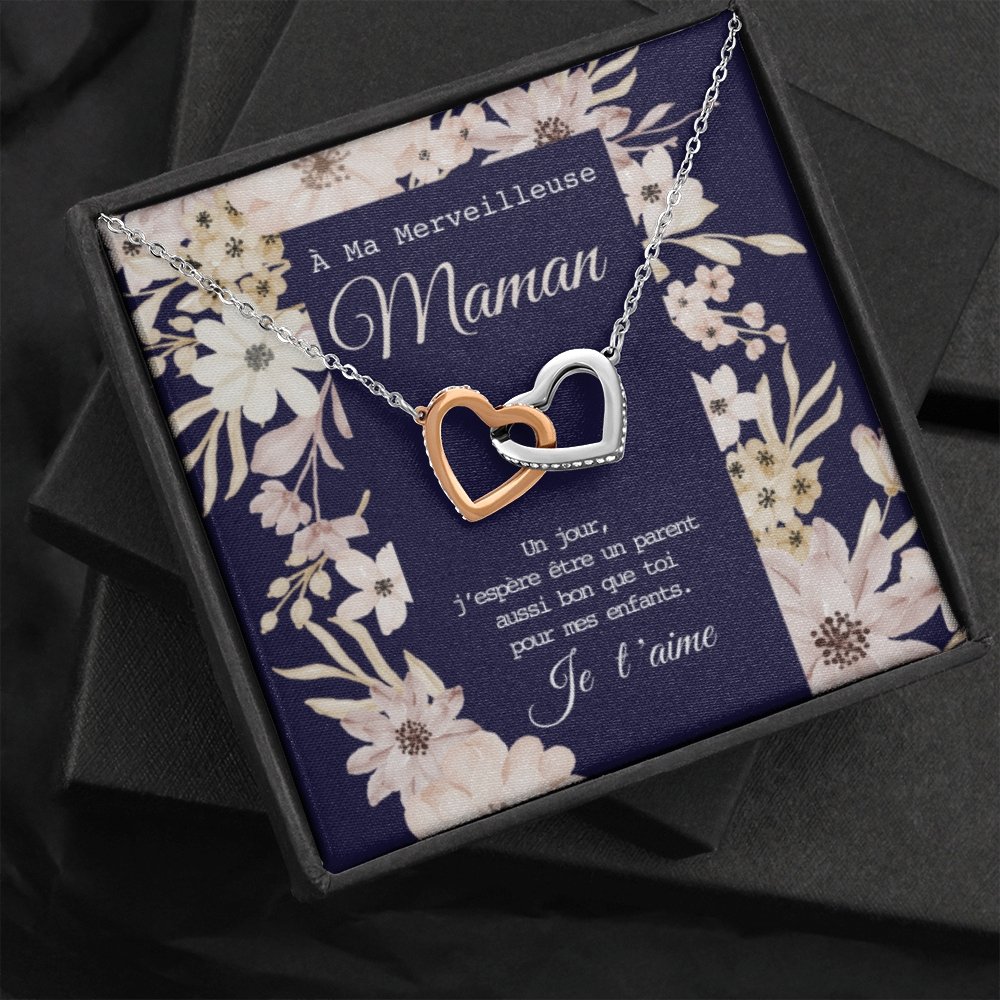 ONEMOM • Collier Déclaration Maman Double Cœur - Lehnaa