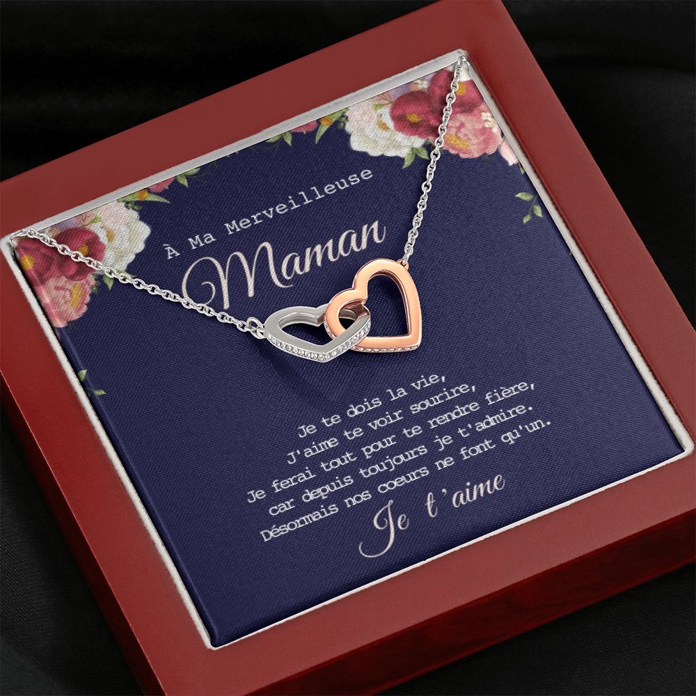 ONEMOM • Collier Déclaration Maman Double Cœur - Lehnaa