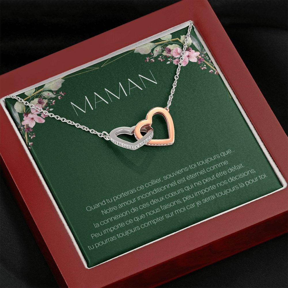 ONEMOM • Collier Déclaration Maman Double Cœur - Lehnaa