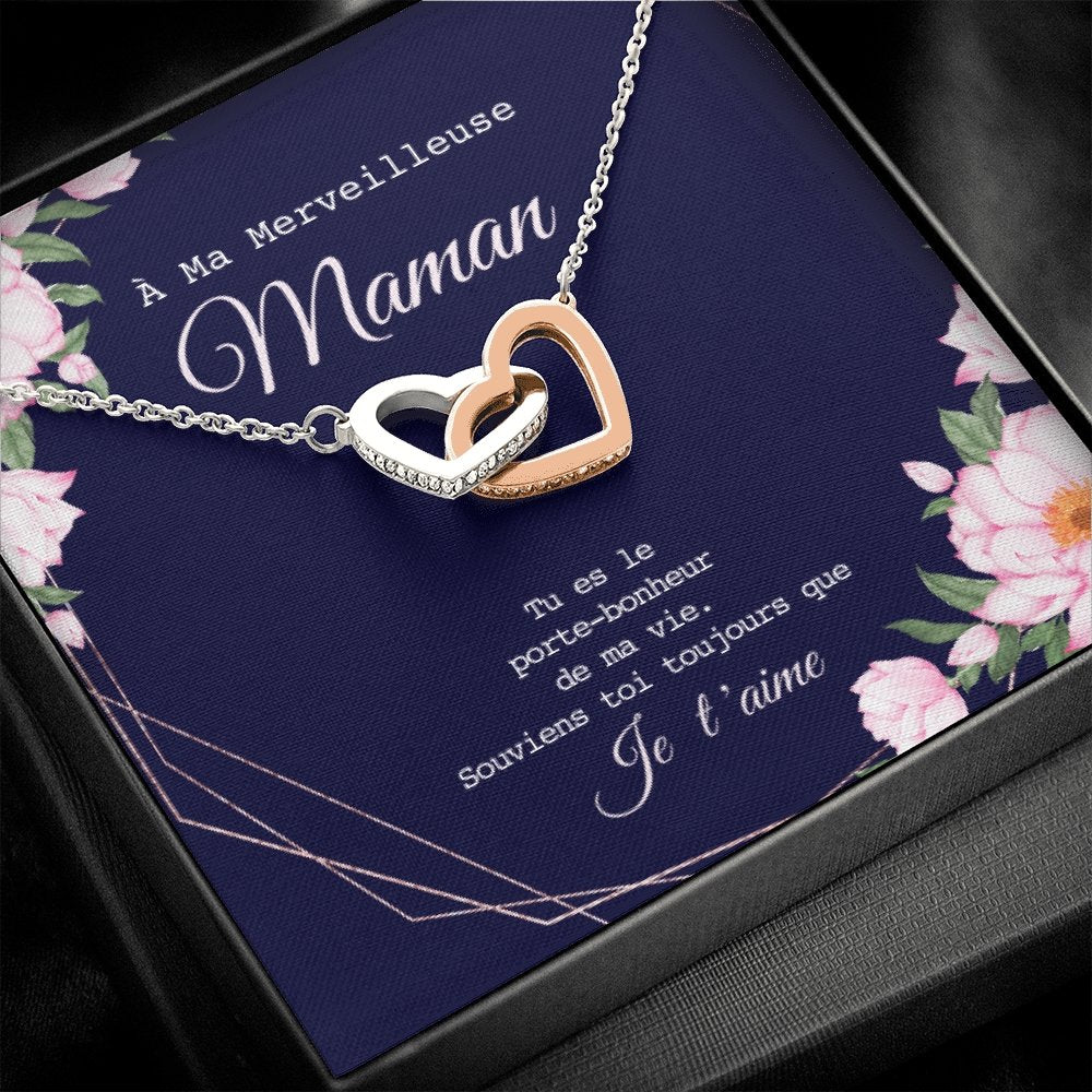 ONEMOM • Collier Déclaration Maman Double Cœur - Lehnaa