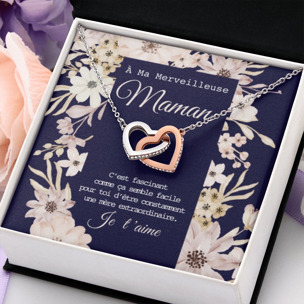 ONEMOM • Collier Déclaration Maman Double Cœur - Lehnaa