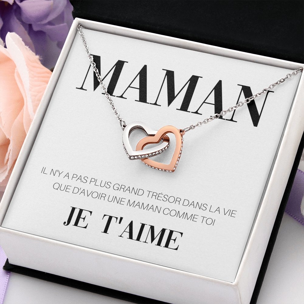 ONEMOM • Collier Déclaration Maman Double Cœur - Lehnaa