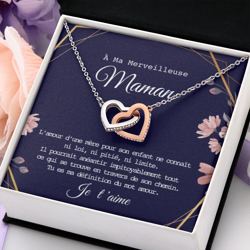ONEMOM • Collier Déclaration Maman Double Cœur - Lehnaa