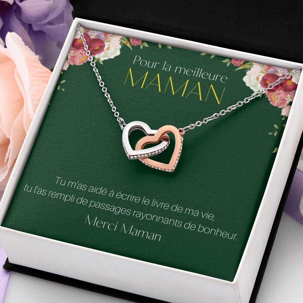 ONEMOM • Collier Déclaration Maman Double Cœur - Lehnaa