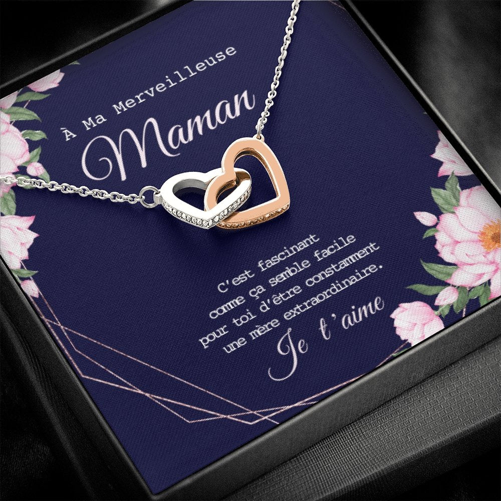 ONEMOM • Collier Déclaration Maman Double Cœur - Lehnaa