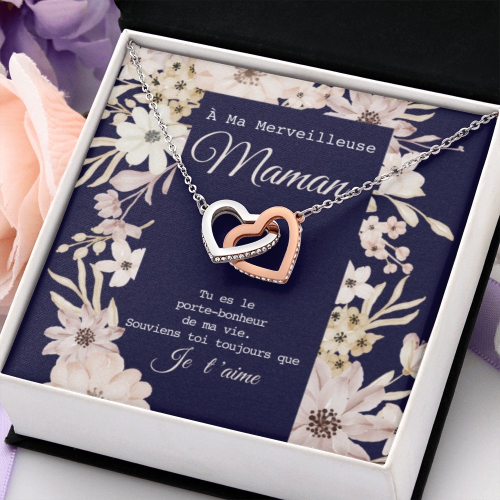 ONEMOM • Collier Déclaration Maman Double Cœur - Lehnaa