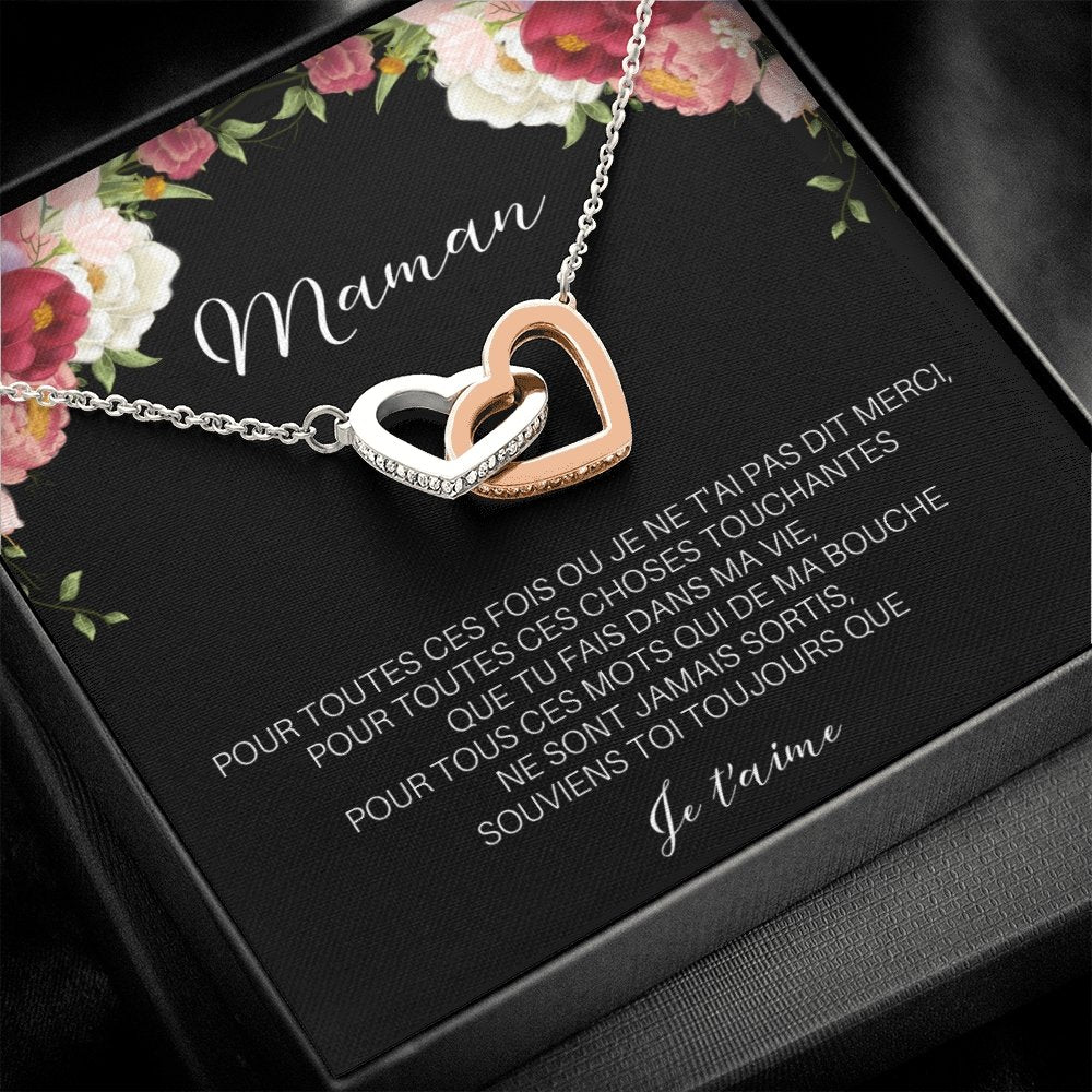 ONEMOM • Collier Déclaration Maman Double Cœur - Lehnaa