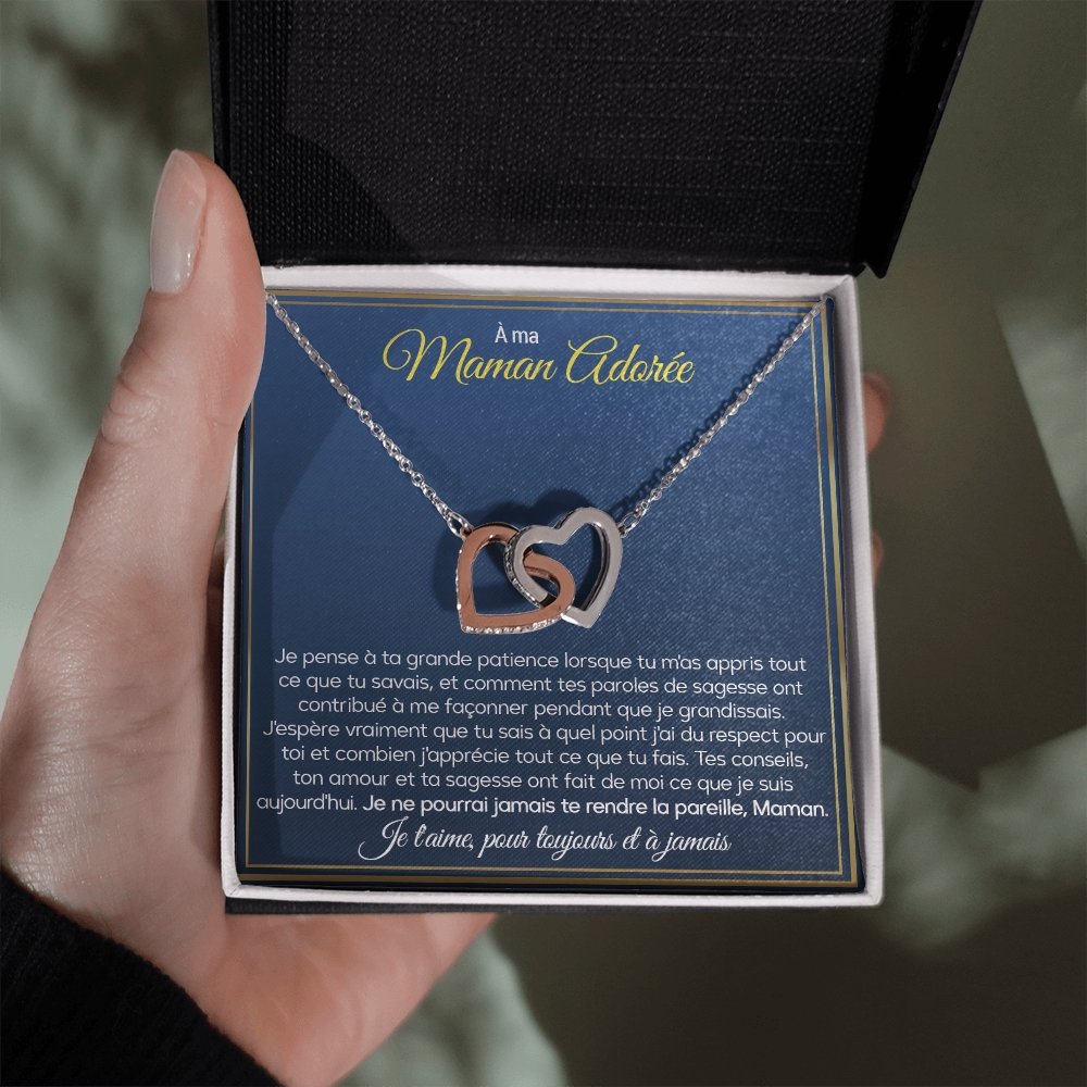 ONEMOM • Collier Déclaration Maman Double Cœur - Lehnaa