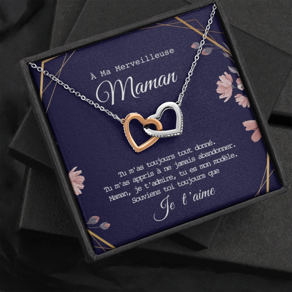ONEMOM • Collier Déclaration Maman Double Cœur - Lehnaa