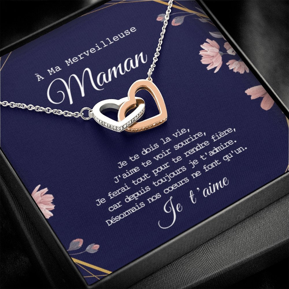 ONEMOM • Collier Déclaration Maman Double Cœur - Lehnaa