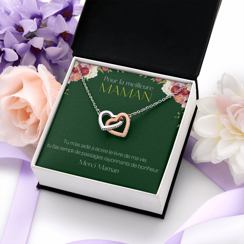 ONEMOM • Collier Déclaration Maman Double Cœur - Lehnaa