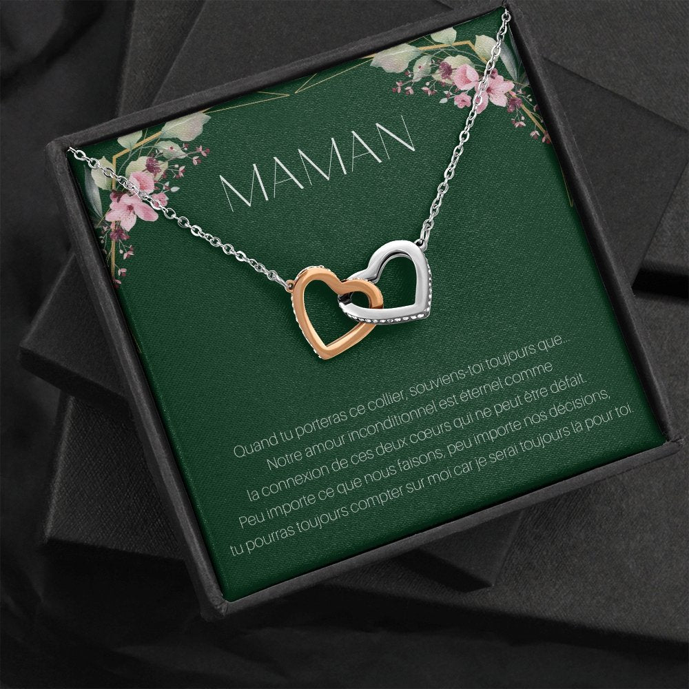 ONEMOM • Collier Déclaration Maman Double Cœur - Lehnaa