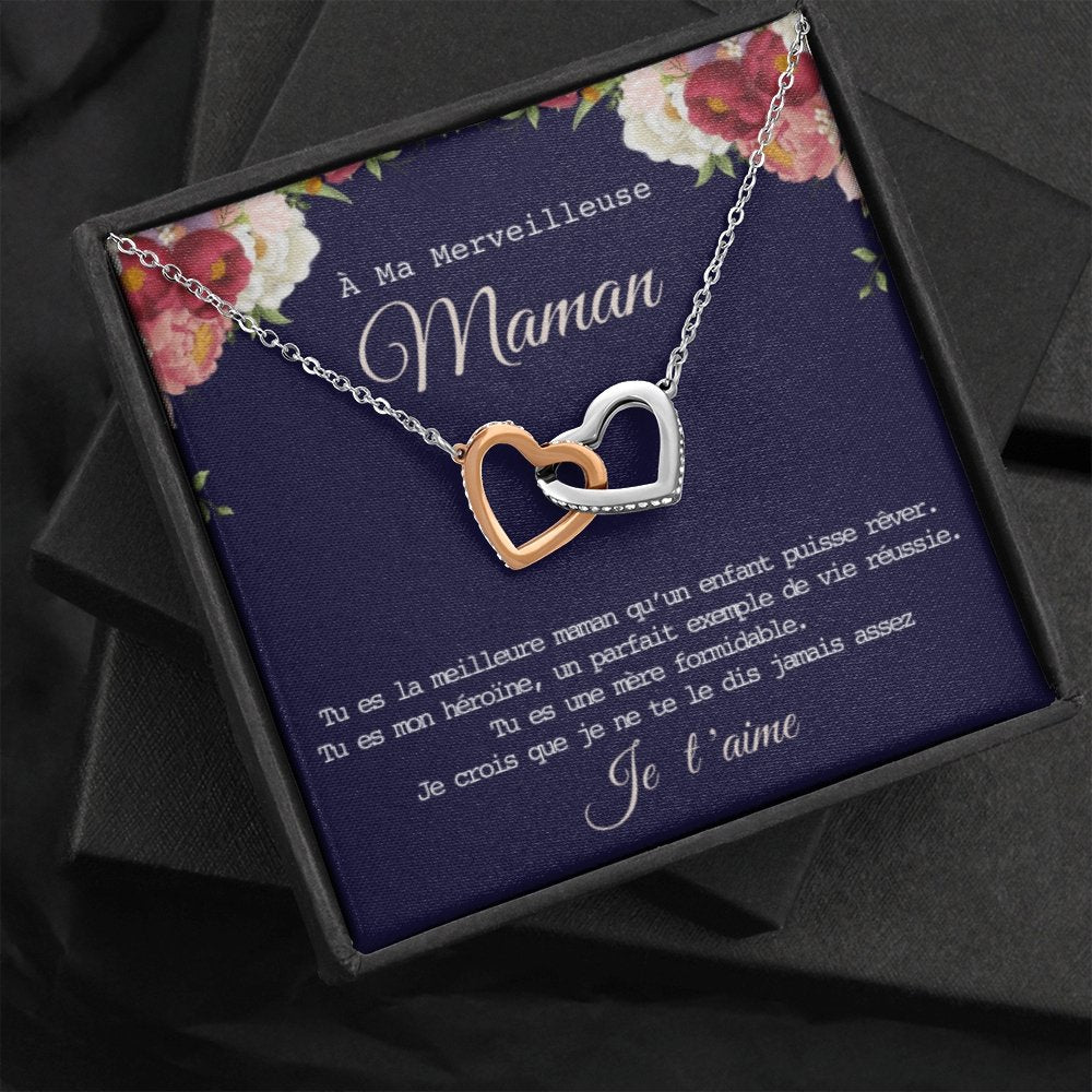 ONEMOM • Collier Déclaration Maman Double Cœur - Lehnaa