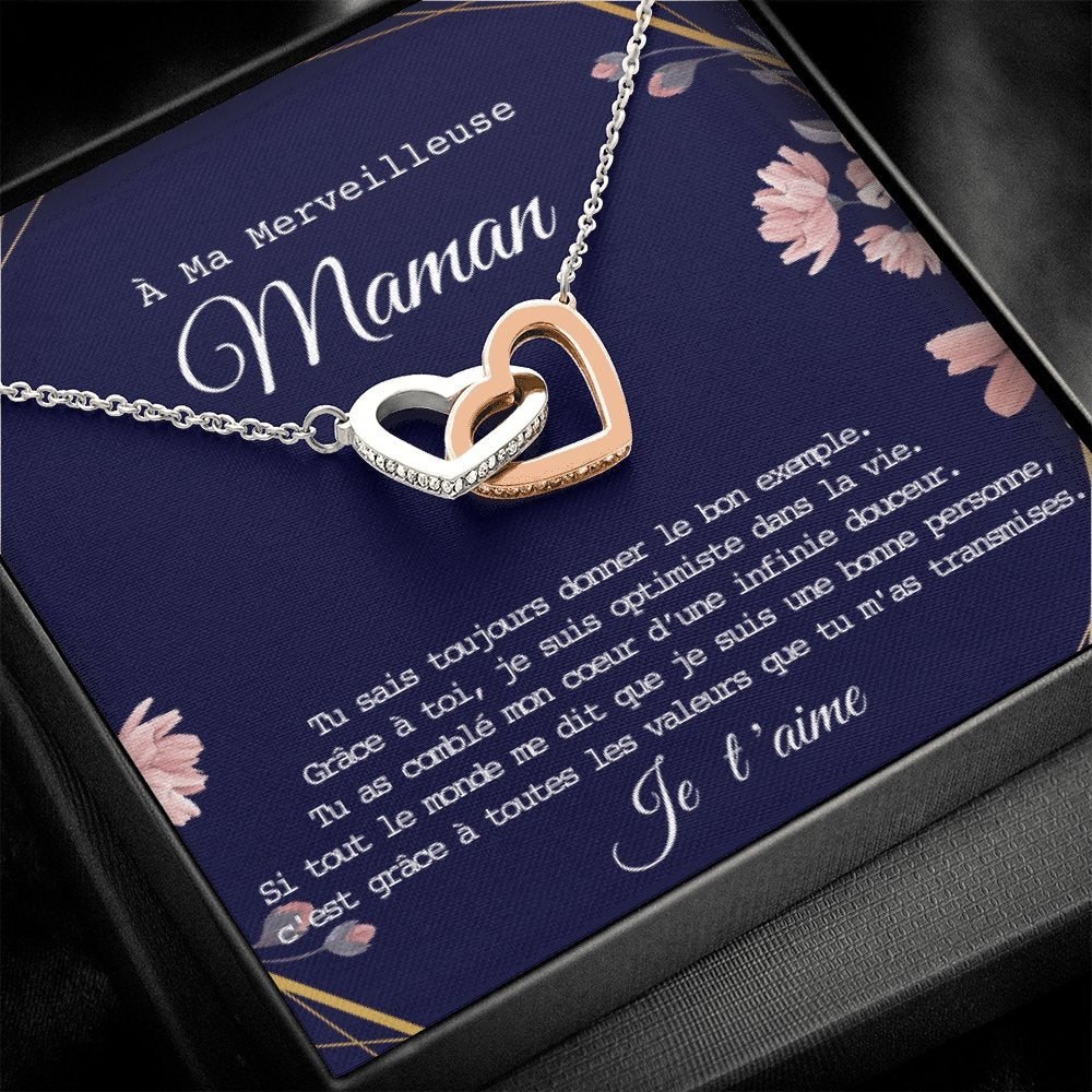 ONEMOM • Collier Déclaration Maman Double Cœur - Lehnaa