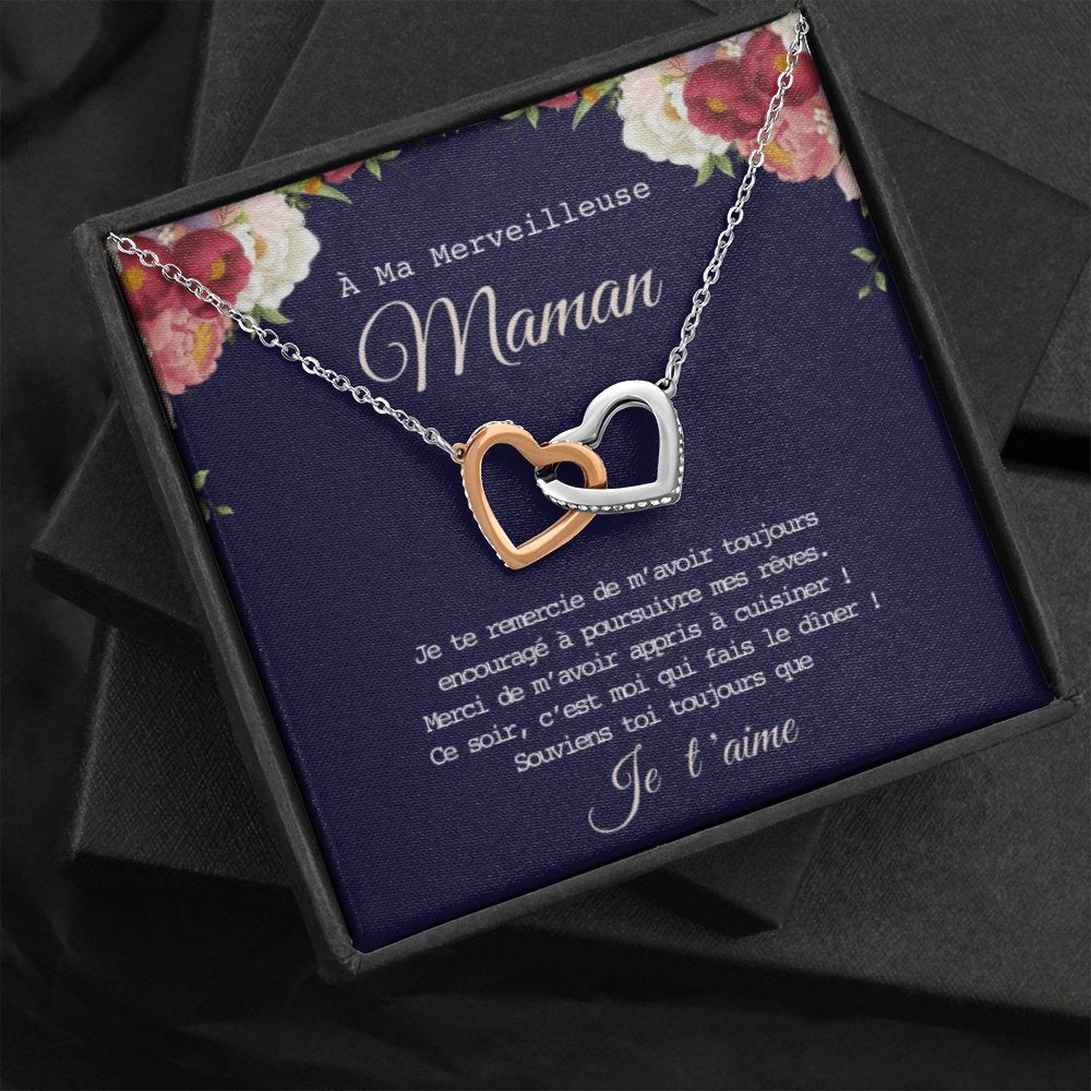 ONEMOM • Collier Déclaration Maman Double Cœur - Lehnaa