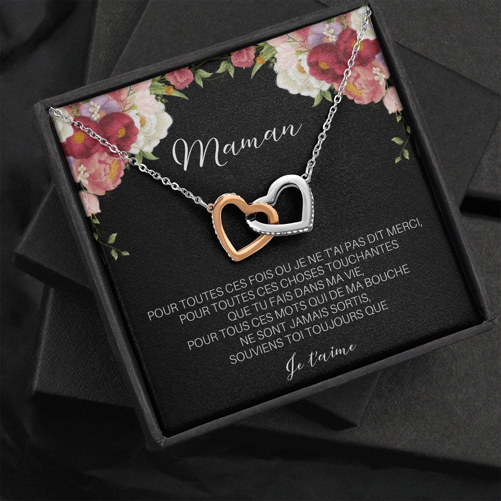 ONEMOM • Collier Déclaration Maman Double Cœur - Lehnaa