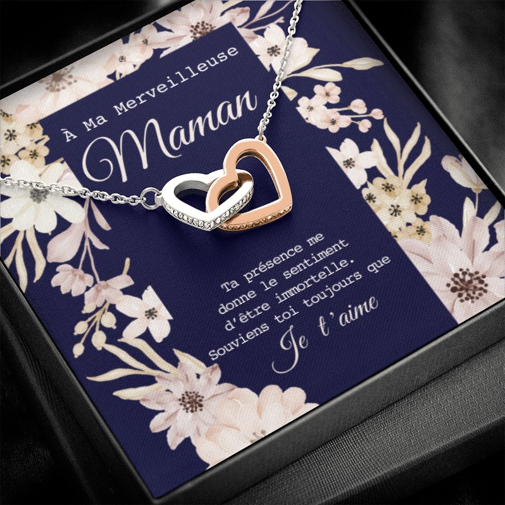 ONEMOM • Collier Déclaration Maman Double Cœur - Lehnaa