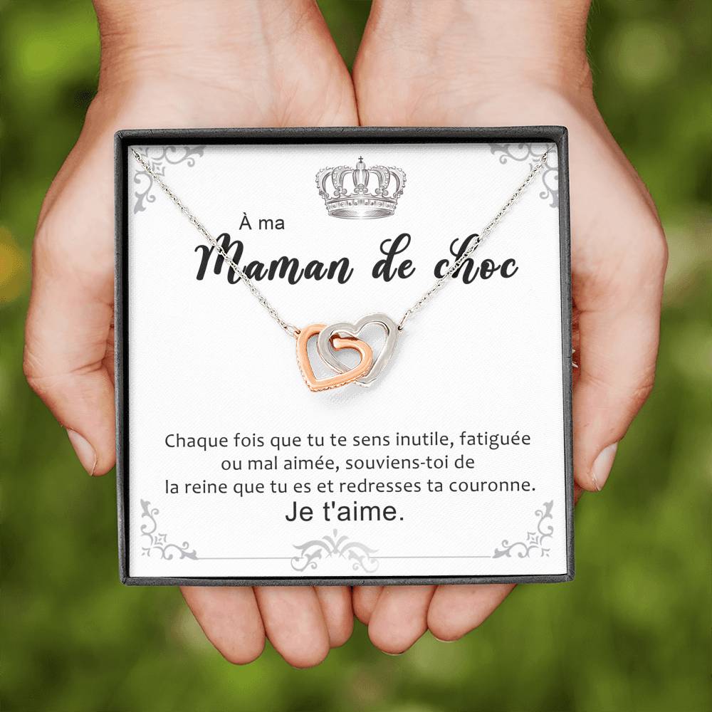 ONEMOM • Collier Déclaration Maman Double Cœur - Lehnaa