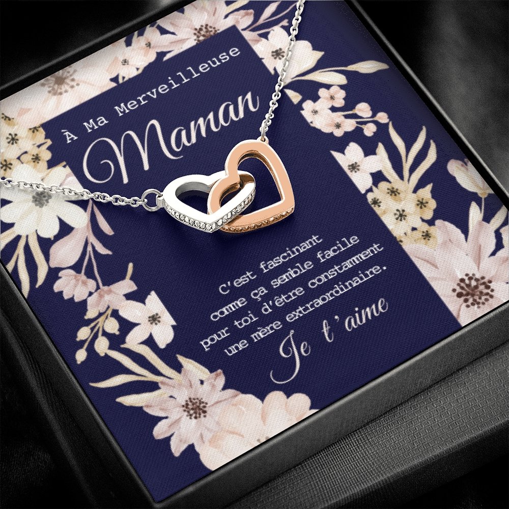 ONEMOM • Collier Déclaration Maman Double Cœur - Lehnaa