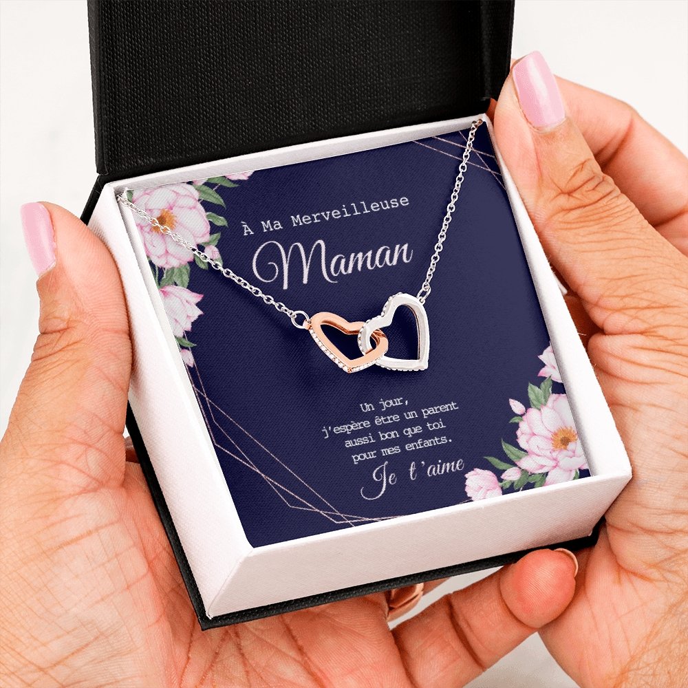 ONEMOM • Collier Déclaration Maman Double Cœur - Lehnaa