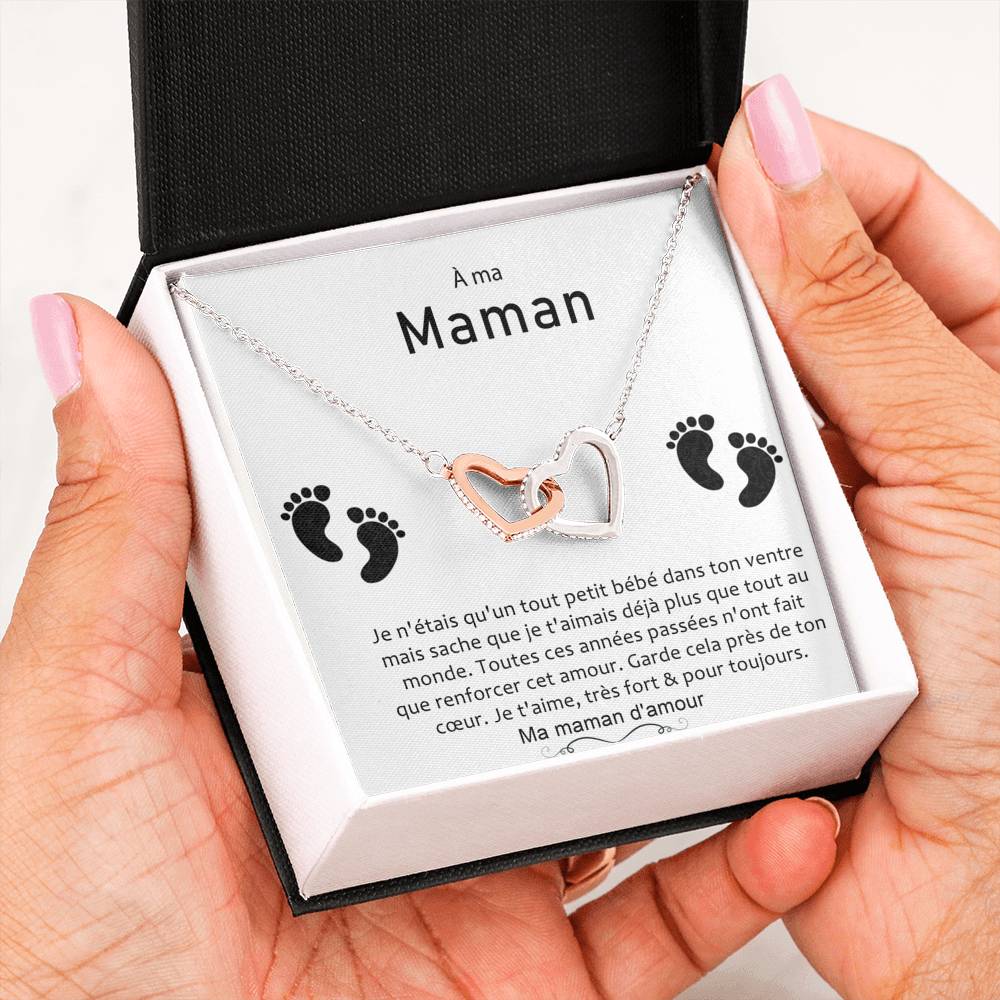 ONEMOM • Collier Déclaration Maman Double Cœur - Lehnaa