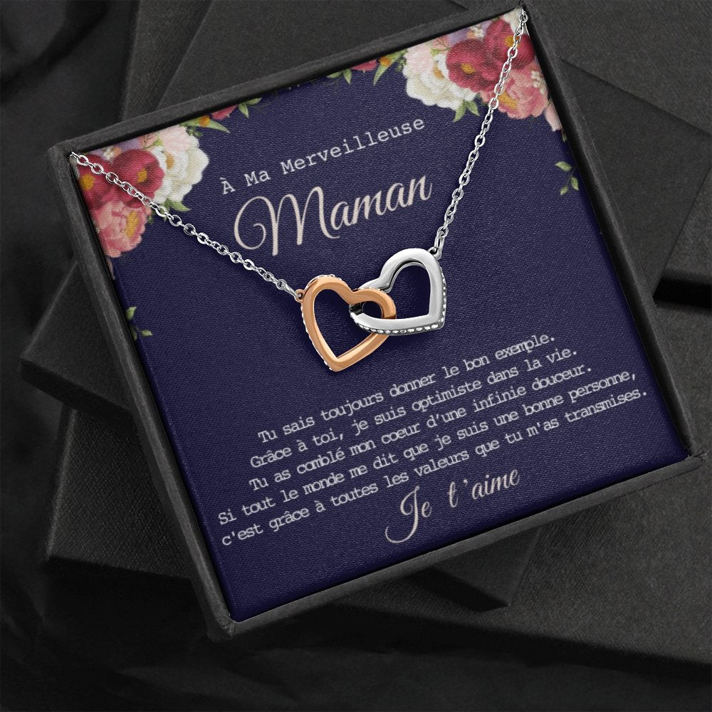 ONEMOM • Collier Déclaration Maman Double Cœur - Lehnaa