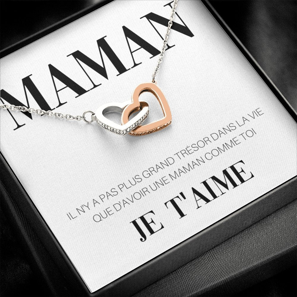 ONEMOM • Collier Déclaration Maman Double Cœur - Lehnaa