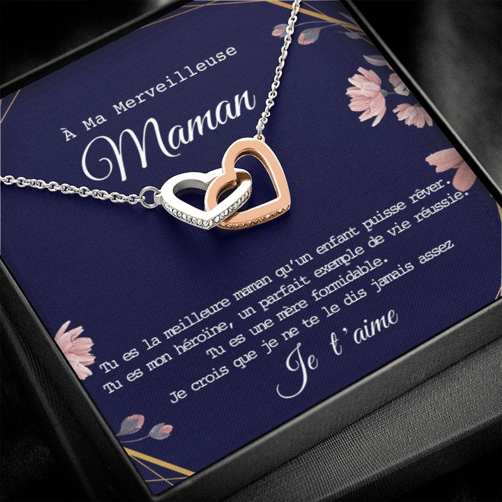 ONEMOM • Collier Déclaration Maman Double Cœur - Lehnaa