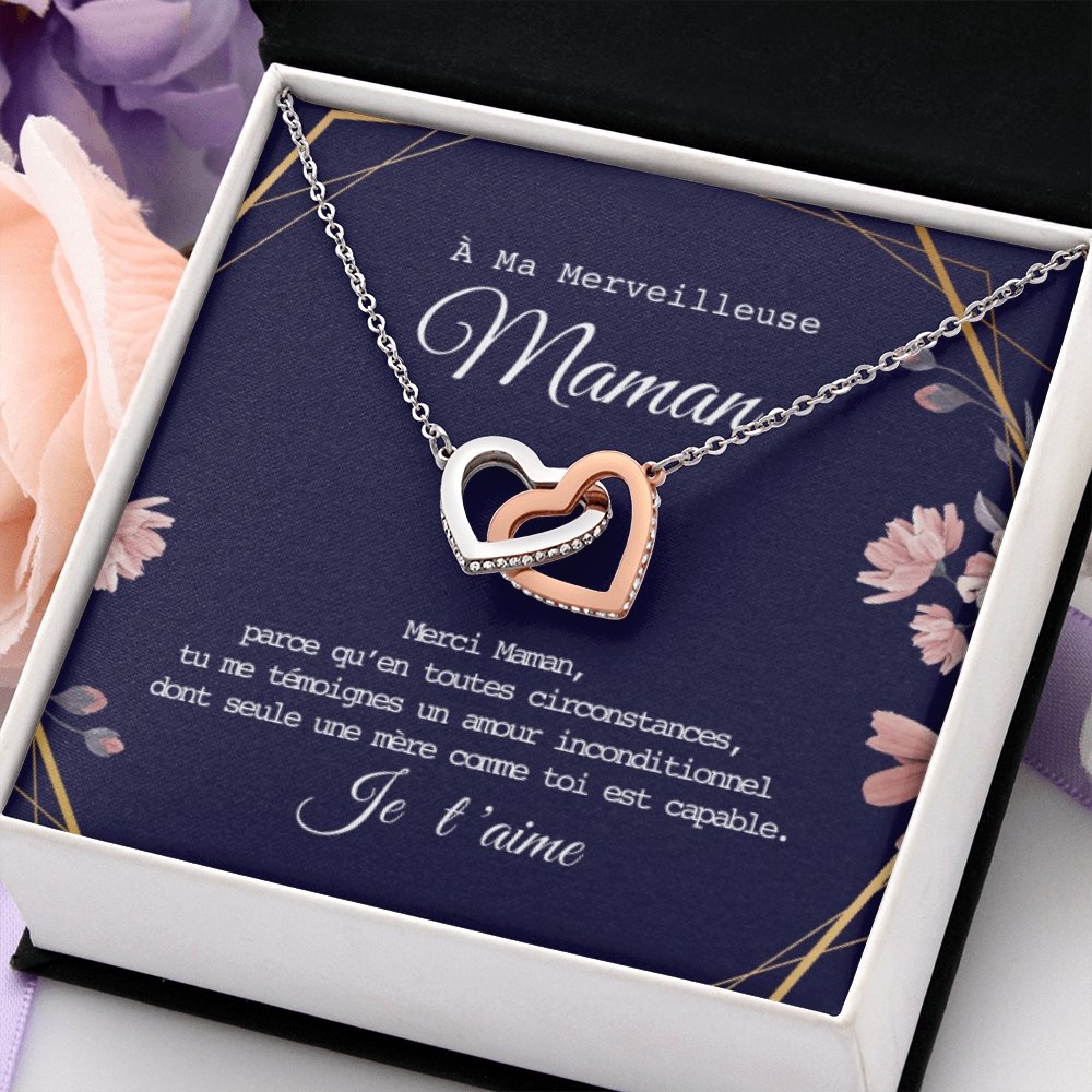 ONEMOM • Collier Déclaration Maman Double Cœur - Lehnaa