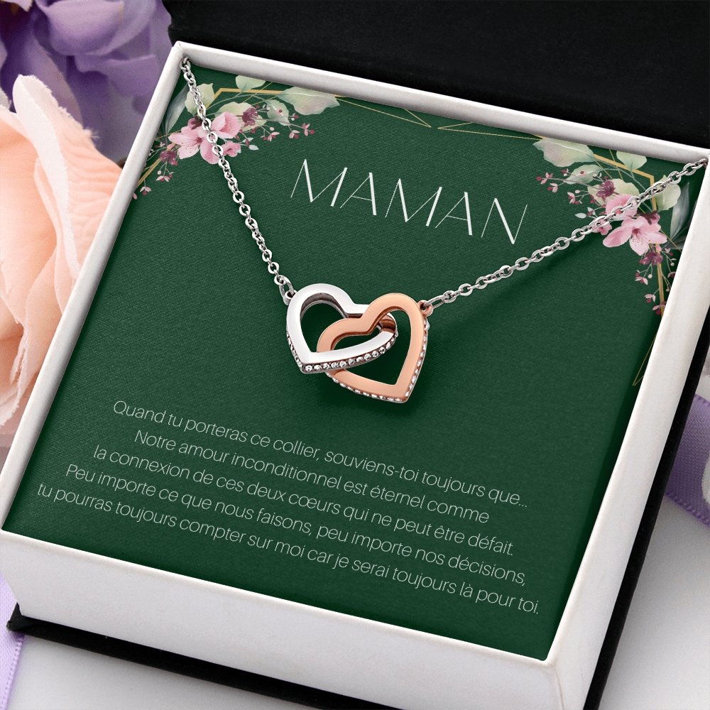 ONEMOM • Collier Déclaration Maman Double Cœur - Lehnaa
