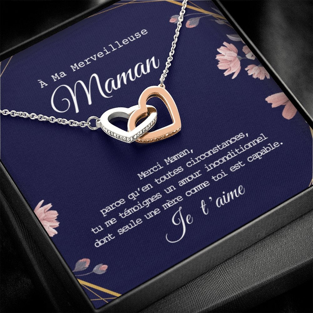 ONEMOM • Collier Déclaration Maman Double Cœur - Lehnaa