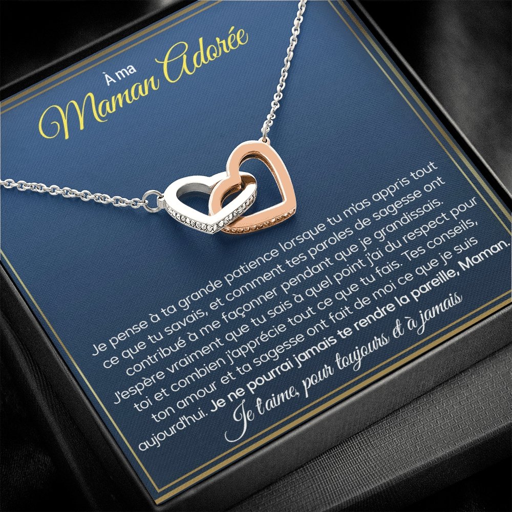 ONEMOM • Collier Déclaration Maman Double Cœur - Lehnaa