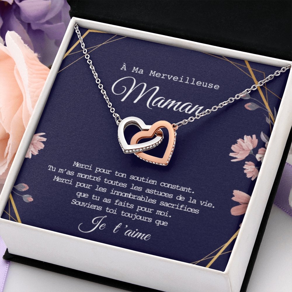 ONEMOM • Collier Déclaration Maman Double Cœur - Lehnaa