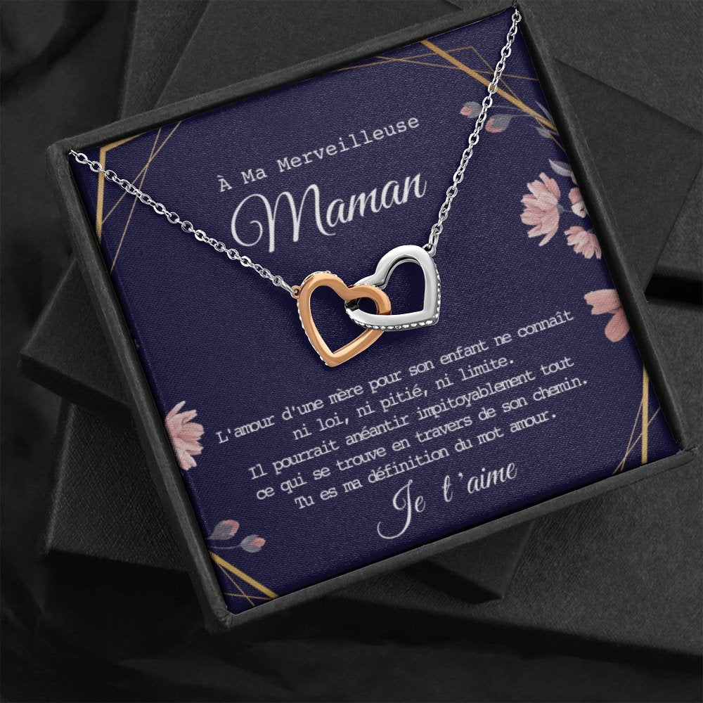 ONEMOM • Collier Déclaration Maman Double Cœur - Lehnaa