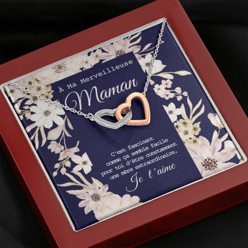 ONEMOM • Collier Déclaration Maman Double Cœur - Lehnaa