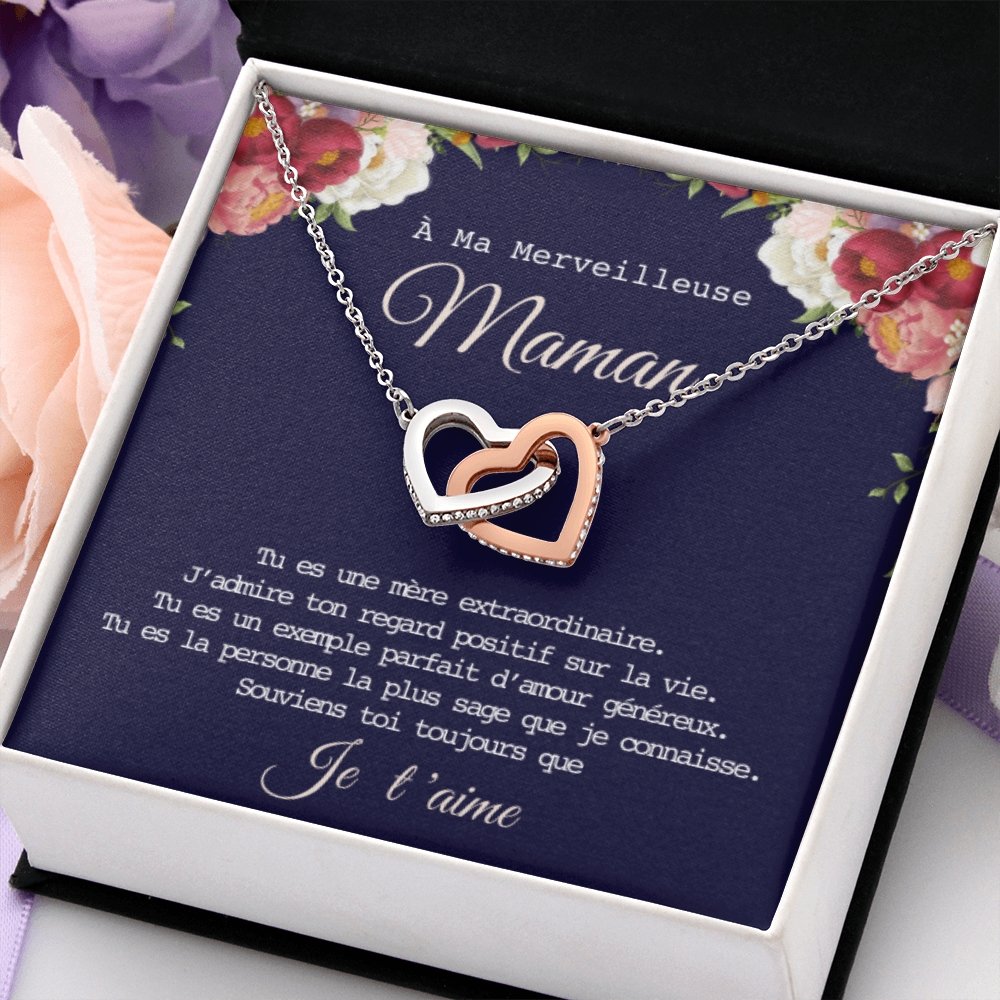 ONEMOM • Collier Déclaration Maman Double Cœur - Lehnaa