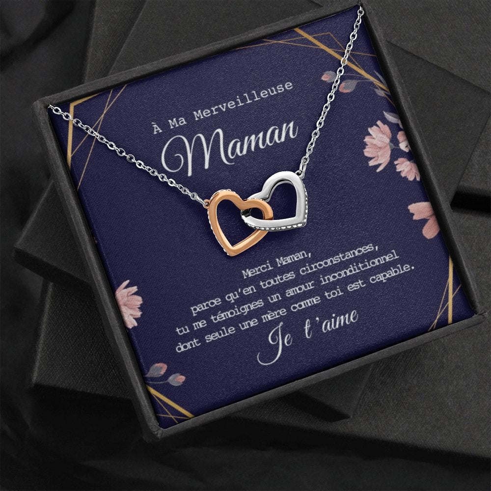 ONEMOM • Collier Déclaration Maman Double Cœur - Lehnaa