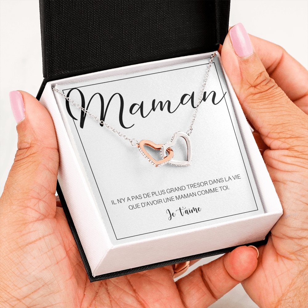 ONEMOM • Collier Déclaration Maman Double Cœur - Lehnaa