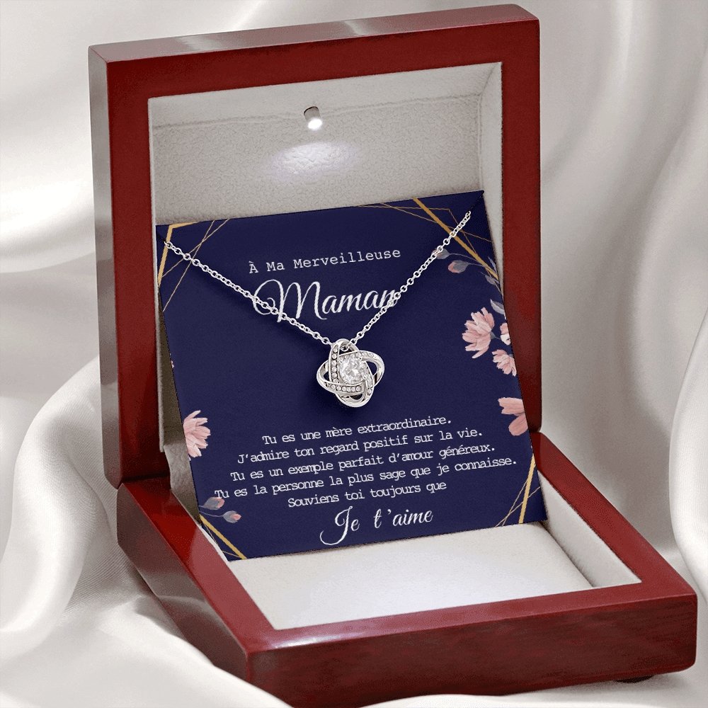 ONEMOM • Collier Déclaration Maman Noeud d'Amour - Lehnaa