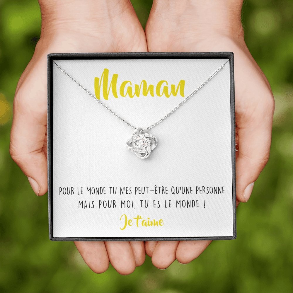 ONEMOM • Collier Déclaration Maman Noeud d'Amour - Lehnaa